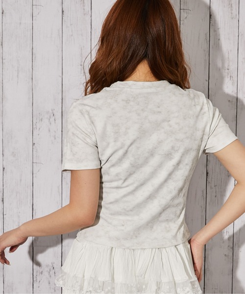 GORGE（ゴージ）の「《ラインストーンロゴ×ムラ染め》Tシャツ／ストリート×Y2K／春夏／全3色（Tシャツ/カットソー・レディース・ミント/ブラック/オフホワイト・F）」の13枚目の写真