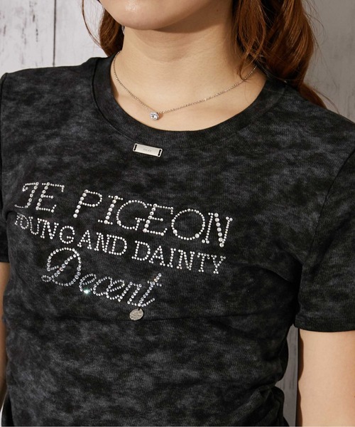 GORGE（ゴージ）の「《ラインストーンロゴ×ムラ染め》Tシャツ／ストリート×Y2K／春夏／全3色（Tシャツ/カットソー・レディース・ミント/ブラック/オフホワイト・F）」の18枚目の写真