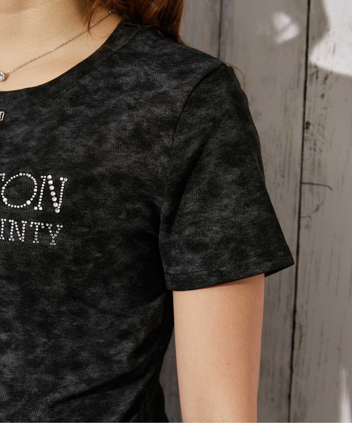 GORGE（ゴージ）の「《ラインストーンロゴ×ムラ染め》Tシャツ／ストリート×Y2K／春夏／全3色（Tシャツ/カットソー・レディース・ミント/ブラック/オフホワイト・F）」の21枚目の写真