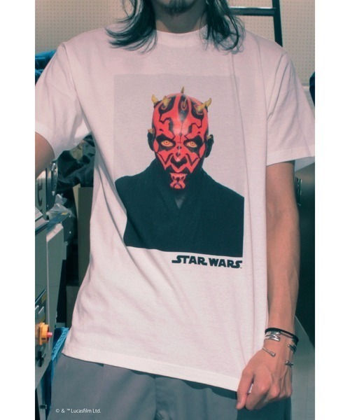 STAR WARS(スターウォーズ)の「『スター・ウォーズ/STARWARS』"""Darth Maul"" T-Shirt" 半袖プリントTシャツ ビックシルエット ピグメント加工 ヴィンテージライク(Tシャツ/カットソー・メンズ・チャコール/ホワイト・LARGE/X-LARGE/MEDIUM)」の4枚目の写真