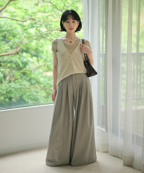 LAULEN(ローレン)の「suede like cache coeur back ribbon vest /スエード調カシュクールバックリボンベスト(ベスト・レディース・ブラウン/グレイッシュベージュ・FREE)」の16枚目の写真