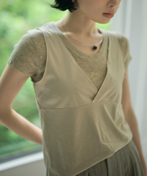 LAULEN(ローレン)の「suede like cache coeur back ribbon vest /スエード調カシュクールバックリボンベスト(ベスト・レディース・ブラウン/グレイッシュベージュ・FREE)」の20枚目の写真
