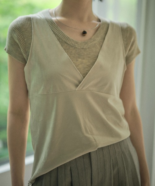 LAULEN(ローレン)の「suede like cache coeur back ribbon vest /スエード調カシュクールバックリボンベスト(ベスト・レディース・ブラウン/グレイッシュベージュ・FREE)」の21枚目の写真