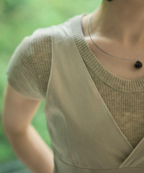 LAULEN(ローレン)の「suede like cache coeur back ribbon vest /スエード調カシュクールバックリボンベスト(ベスト・レディース・ブラウン/グレイッシュベージュ・FREE)」の22枚目の写真