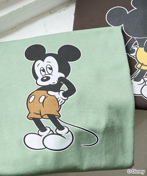 FREAK'S STORE(フリークスストア)の「限定展開 別注/前後/Mickey Mouse/ミッキーマウス 半袖Tシャツ(Tシャツ/カットソー・レディース・ブラック/オフホワイト/ライトグレー/ブラウン/グリーン・フリ-)」の5枚目の写真