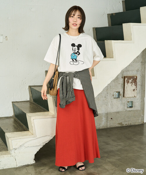 FREAK'S STORE(フリークスストア)の「限定展開 別注/前後/Mickey Mouse/ミッキーマウス 半袖Tシャツ(Tシャツ/カットソー・レディース・ブラック/オフホワイト/ライトグレー/ブラウン/グリーン・フリ-)」の9枚目の写真
