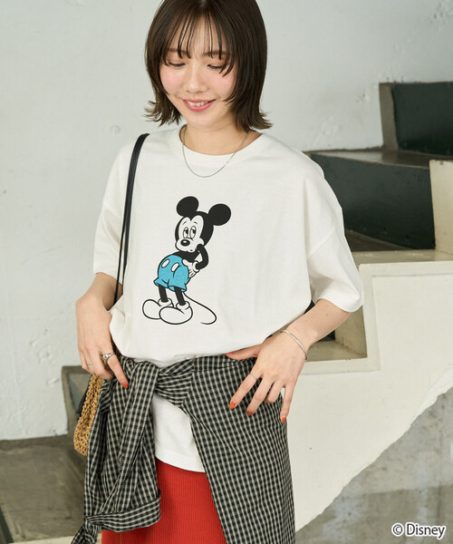 FREAK'S STORE(フリークスストア)の「限定展開 別注/前後/Mickey Mouse/ミッキーマウス 半袖Tシャツ(Tシャツ/カットソー・レディース・ブラック/オフホワイト/ライトグレー/ブラウン/グリーン・フリ-)」の11枚目の写真