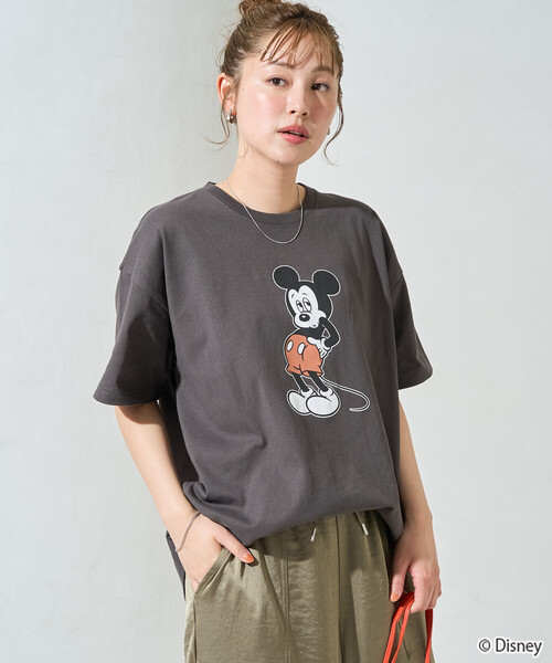 FREAK'S STORE(フリークスストア)の「限定展開 別注/前後/Mickey Mouse/ミッキーマウス 半袖Tシャツ(Tシャツ/カットソー・レディース・ブラック/オフホワイト/ライトグレー/ブラウン/グリーン・フリ-)」の15枚目の写真