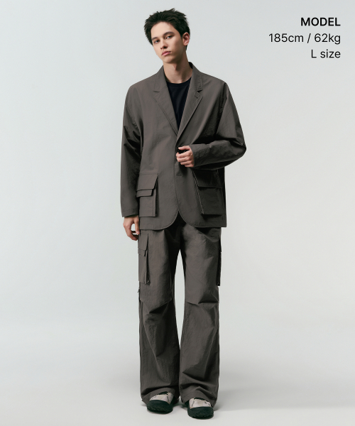 MUSINSA STANDARD（ムシンサスタンダード）の「[シティレジャー] サイドジッパーカーゴパンツ [マッドグレー]（その他パンツ・メンズ・その他・34/36/38/40/42/26/27/28/29/30/31/32/33）」の2枚目の写真