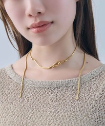 GOLDY | 【金属アレルギー軽減】ニュアンス フック × スネーク チェーン ステンレス ネックレス(ネックレス)