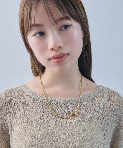 GOLDY（ゴールディ）の「【金属アレルギー軽減】ニュアンス フック × スネーク チェーン ステンレス ネックレス（ネックレス・レディース・ゴールド/シルバー・FREE）」の12枚目の写真