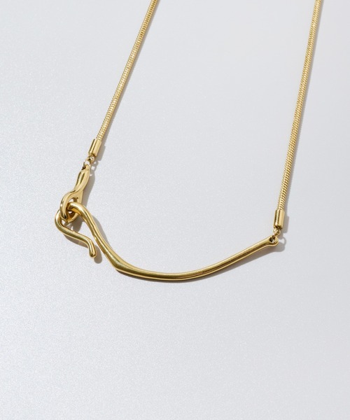 GOLDY（ゴールディ）の「【金属アレルギー軽減】ニュアンス フック × スネーク チェーン ステンレス ネックレス（ネックレス・レディース・ゴールド/シルバー・FREE）」の15枚目の写真