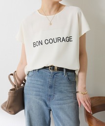 COLLAGE GALLARDAGALANTE | 大人キレイ目フレンチロゴスリーブTシャツ/WEB限定(Tシャツ/カットソー)