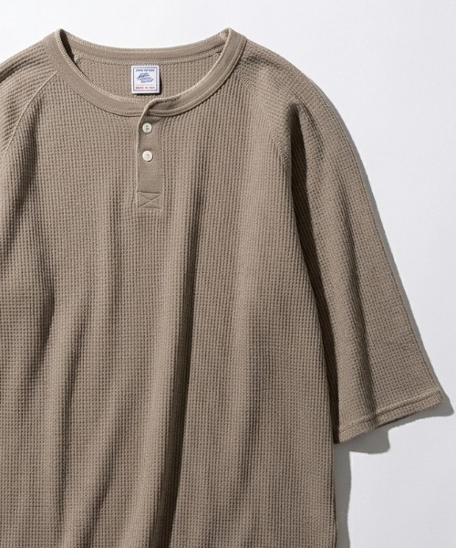 JEMORGAN（ジェーイーモーガン）の「2026AW JEMORGAN/ジェーイーモーガン ワッフル ラグランヘンリーネック7分袖Tシャツ レディース メンズ（Tシャツ/カットソー・メンズ・グレー/アイボリー/カーキ/ブラック/ホワイト/ネイビー/マスタード/ベージュ・S/XL/L/M）」の5枚目の写真