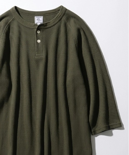 JEMORGAN（ジェーイーモーガン）の「2026AW JEMORGAN/ジェーイーモーガン ワッフル ラグランヘンリーネック7分袖Tシャツ レディース メンズ（Tシャツ/カットソー・メンズ・グレー/アイボリー/カーキ/ブラック/ホワイト/ネイビー/マスタード/ベージュ・S/XL/L/M）」の6枚目の写真