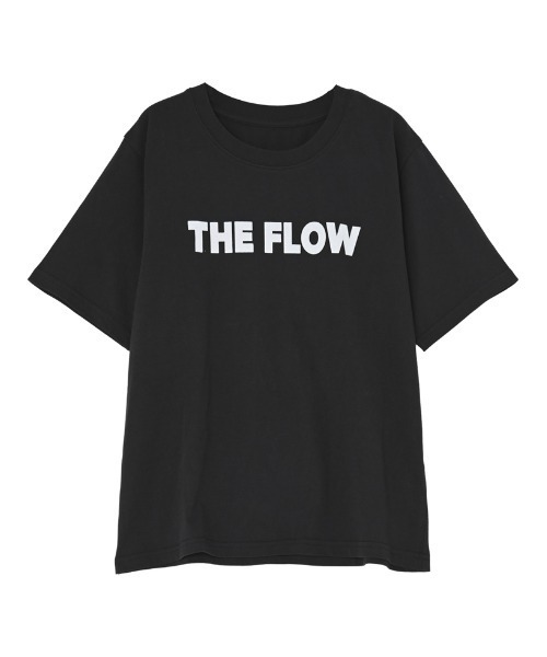 Re:EDIT（リエディ）の「[2026 SUMMER COLLECTION][UVカット][接触冷感]プレーティング天竺フロッキーロゴプリントTシャツ（Tシャツ/カットソー・レディース・ブラック/ホワイト×ブラック/ホワイト×ネイビー/チャコール/ベージュ/レッド・MEDIUM/LARGE）」の12枚目の写真