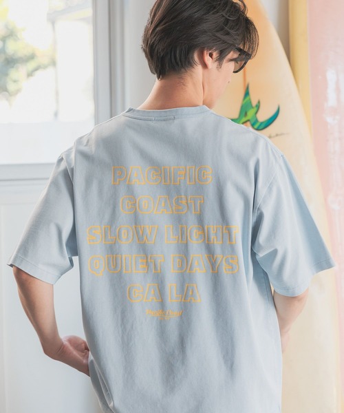 BAYFLOW(ベイフロー)の「SUNSETバックプリントTシャツ(Tシャツ/カットソー・メンズ・チャコール/イエロー/ブルー/オフホワイト・LARGE/MEDIUM)」の4枚目の写真