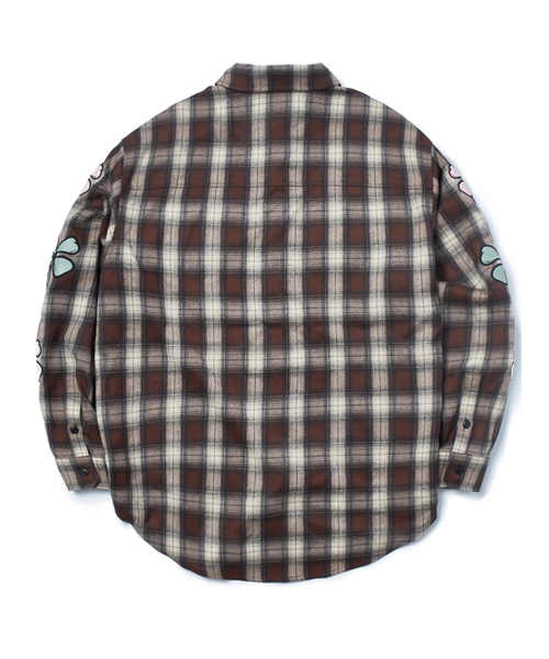 GARMENTS FAB（ガーメンツファブ）の「Lucky Clover Check Shirts (BROWN)（シャツ/ブラウス・レディース・その他・MEDIUM/LARGE）」の2枚目の写真