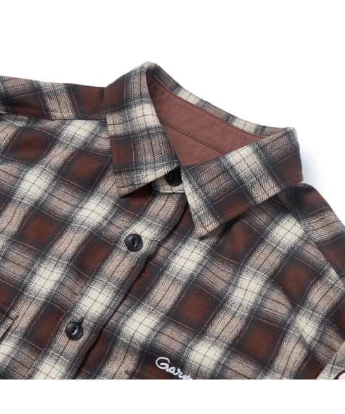 GARMENTS FAB（ガーメンツファブ）の「Lucky Clover Check Shirts (BROWN)（シャツ/ブラウス・レディース・その他・MEDIUM/LARGE）」の3枚目の写真
