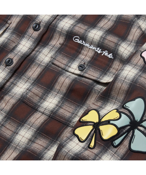 GARMENTS FAB（ガーメンツファブ）の「Lucky Clover Check Shirts (BROWN)（シャツ/ブラウス・レディース・その他・MEDIUM/LARGE）」の5枚目の写真