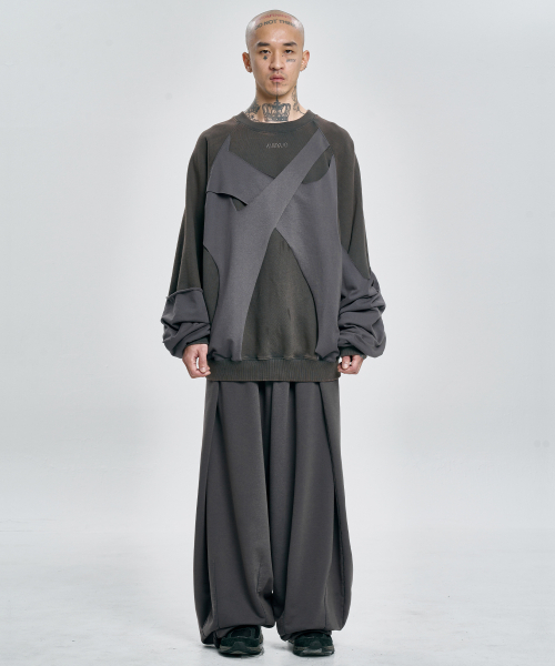 AJOBYAJO（アジョバイアジョ）の「Paneled Washed Sweatshirt [CHARCOAL]（スウェット・メンズ・その他・LARGE/X-LARGE）」の6枚目の写真