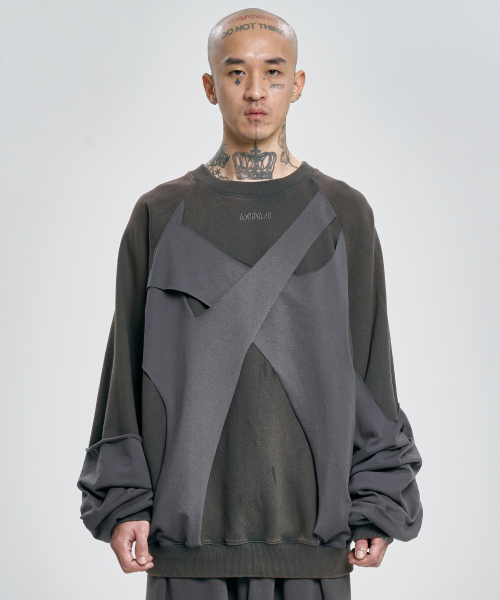 AJOBYAJO（アジョバイアジョ）の「Paneled Washed Sweatshirt [CHARCOAL]（スウェット・メンズ・その他・LARGE/X-LARGE）」の7枚目の写真