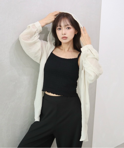 CECIL McBEE(セシルマクビー)の「ボリューム袖フーディーシャツ(シャツ/ブラウス・レディース・オフホワイト/ライトベージュ/ブラック・MEDIUM/LARGE)」の5枚目の写真