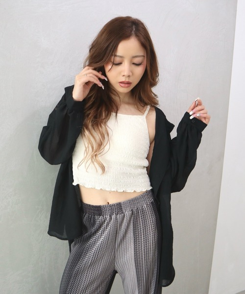 CECIL McBEE(セシルマクビー)の「ボリューム袖フーディーシャツ(シャツ/ブラウス・レディース・オフホワイト/ライトベージュ/ブラック・MEDIUM/LARGE)」の14枚目の写真