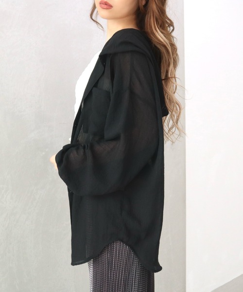 CECIL McBEE(セシルマクビー)の「ボリューム袖フーディーシャツ(シャツ/ブラウス・レディース・オフホワイト/ライトベージュ/ブラック・MEDIUM/LARGE)」の15枚目の写真