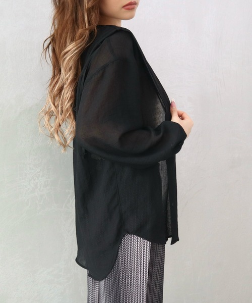 CECIL McBEE(セシルマクビー)の「ボリューム袖フーディーシャツ(シャツ/ブラウス・レディース・オフホワイト/ライトベージュ/ブラック・MEDIUM/LARGE)」の17枚目の写真