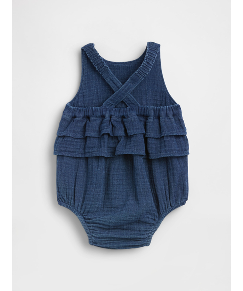 GAP（ギャップ）の「コットンガーゼ バブルボディスーツ (ベビー)（ロンパース・キッズ・インディゴブルー・90cm/80ｃｍ/70cm/60cm）」の2枚目の写真