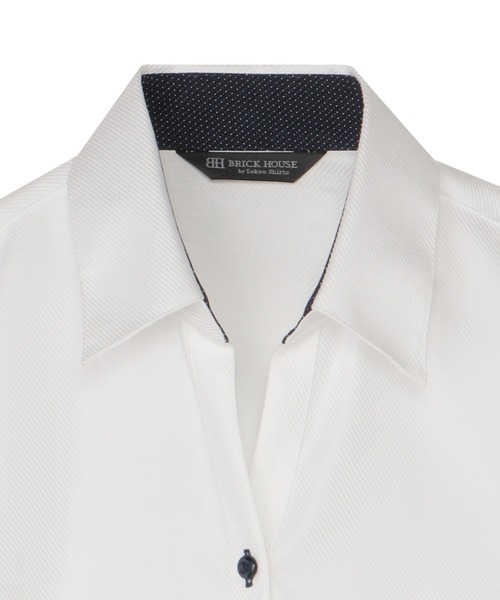 TOKYO SHIRTS(トウキョウシャツ)の「【超形態安定】【接触冷感】 形態安定ノンアイロン スキッパー 半袖ビジネスワイシャツ(ビジネスシャツ・レディース・ホワイト・S/L/LL/M/XL)」の3枚目の写真