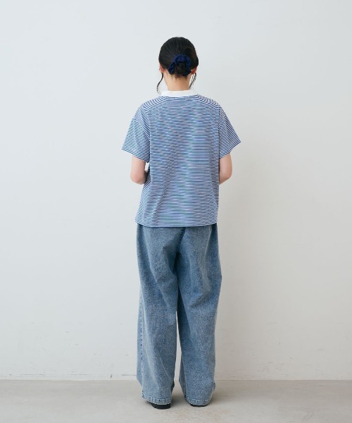 THREE FIFTY STANDARD（スリーフィフティースタンダード）の「ＴＨＲＥＥ　ＦＩＦＴＹ　ＳＴＡＮＤＡＲＤ　こだわりボーダーＴシャツ（Tシャツ/カットソー・レディース・ブルー系その他/ホワイト系その他/ブラウン系その他・M/L/LL/3L）」の10枚目の写真