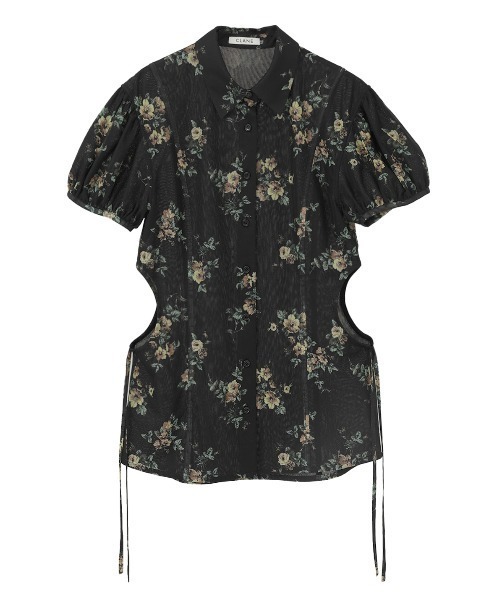 CLANE（クラネ）の「CLANE/クラネ/FLOWER HOLE SHIRTS（シャツ/ブラウス・レディース・ベージュ/ブラック・1）」の2枚目の写真