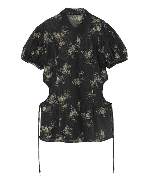 CLANE（クラネ）の「CLANE/クラネ/FLOWER HOLE SHIRTS（シャツ/ブラウス・レディース・ベージュ/ブラック・1）」の4枚目の写真