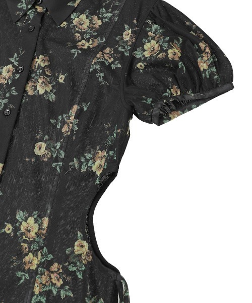 CLANE（クラネ）の「CLANE/クラネ/FLOWER HOLE SHIRTS（シャツ/ブラウス・レディース・ベージュ/ブラック・1）」の6枚目の写真