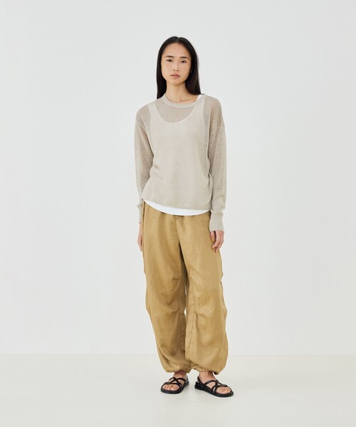 GALERIE VIE(ギャルリー ヴィー)の「リネンコード クルーネックプルオーバー(ニット/セーター・レディース・レッド系その他/グレー系その他/ベージュ・FREE)」の4枚目の写真