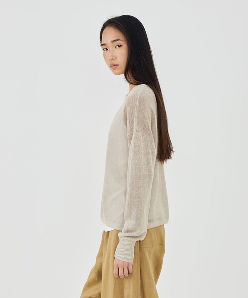 GALERIE VIE(ギャルリー ヴィー)の「リネンコード クルーネックプルオーバー(ニット/セーター・レディース・レッド系その他/グレー系その他/ベージュ・FREE)」の6枚目の写真