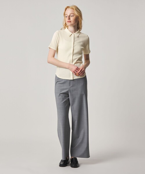 Steven Alan(スティーブンアラン)の「<Steven Alan>リブ ハーフスリーブ シャツカーディガン(カーディガン/ボレロ・レディース・オフホワイト/レッド/ライム/ブラック・FREE)」の9枚目の写真