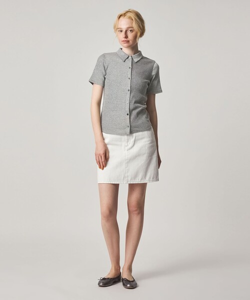 Steven Alan(スティーブンアラン)の「<Steven Alan>リブ ハーフスリーブ シャツカーディガン(カーディガン/ボレロ・レディース・オフホワイト/レッド/ライム/ブラック・FREE)」の10枚目の写真