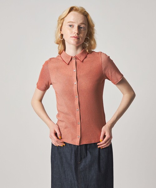 Steven Alan(スティーブンアラン)の「<Steven Alan>リブ ハーフスリーブ シャツカーディガン(カーディガン/ボレロ・レディース・オフホワイト/レッド/ライム/ブラック・FREE)」の11枚目の写真