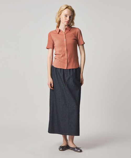 Steven Alan(スティーブンアラン)の「<Steven Alan>リブ ハーフスリーブ シャツカーディガン(カーディガン/ボレロ・レディース・オフホワイト/レッド/ライム/ブラック・FREE)」の12枚目の写真