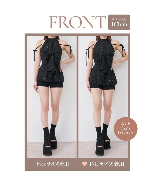 Darich(ダーリッチ)の「アメスリフリルショルダーリボンコンビネゾン(ワンピース・レディース・ホワイト/ブラック/その他・FREE/FL)」の18枚目の写真