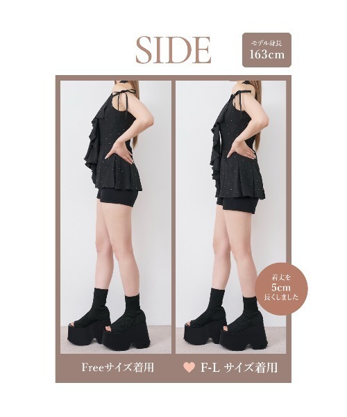 Darich(ダーリッチ)の「アメスリフリルショルダーリボンコンビネゾン(ワンピース・レディース・ホワイト/ブラック/その他・FREE/FL)」の19枚目の写真