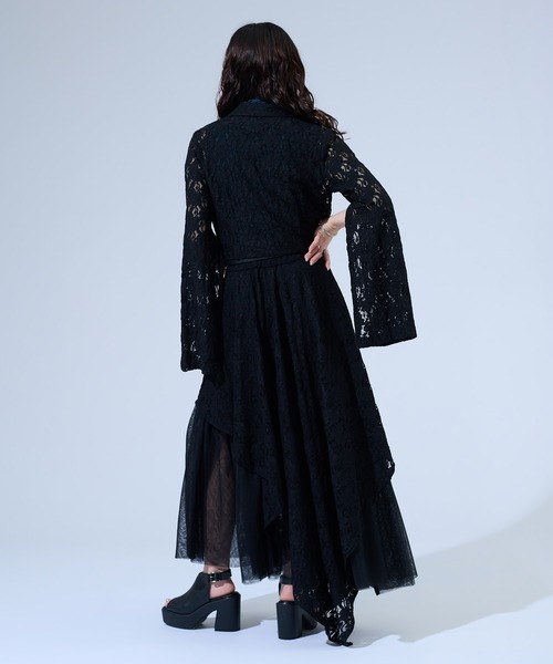 Ellno de Mavie(エルノデメヴィ)の「アシンメトリーフレアレーススカート/SETUP対応(スカート・レディース・パープル/ブラック/ブルー・FREE)」の12枚目の写真