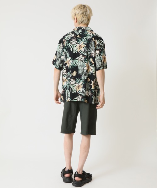 ARCADE(アーケード)の「レトロデザイン 開襟衿 オープンカラー 半袖 レーヨン アロハシャツ PRIMAL POINT(シャツ/ブラウス・メンズ・ブラック系1/ブラック系3/ブラック系5/ブラック系6/ブラック系2/ブラック系4/チャコールグレー/グレー系・L/LL/M)」の11枚目の写真