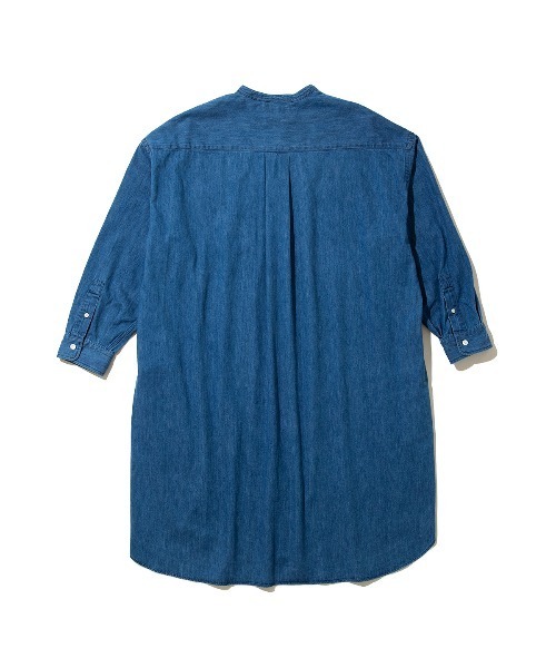 Kinetics（キネティクス）の「Gymphlex Band collar shirt dress（ジムフレックス バンドカラーシャツワンピース）（シャツワンピース・レディース・ネイビー系・X-LARGE）」の2枚目の写真