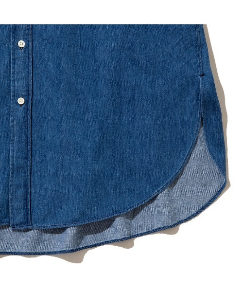 Kinetics（キネティクス）の「Gymphlex Band collar shirt dress（ジムフレックス バンドカラーシャツワンピース）（シャツワンピース・レディース・ネイビー系・X-LARGE）」の5枚目の写真