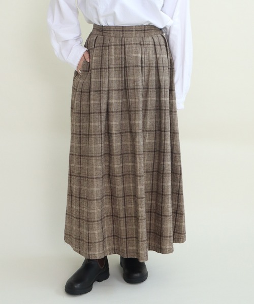 PAR ICI(パーリッシィ)の「コットン/リネン チェック 後ゴムスカート(スカート・レディース・ブラック系その他/ダークブラウン系・FREE)」の20枚目の写真
