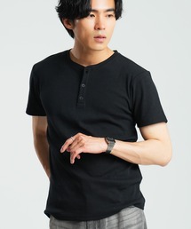  (Never) Acquiesce（ネバーアクイース）の「スパンテレコヘンリーネック半袖T（Tシャツ/カットソー）」